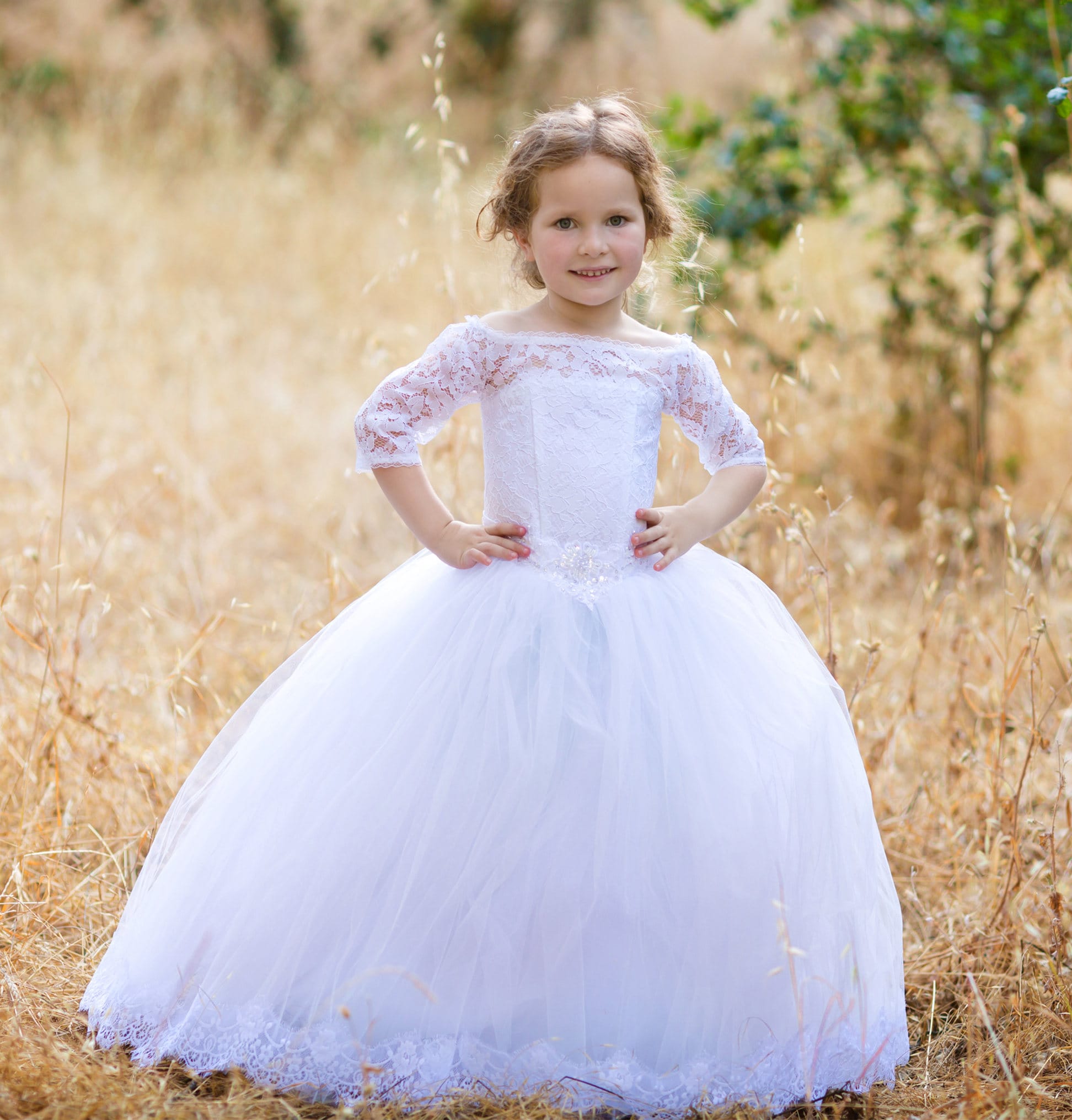 swan white flower girl lace dress product info and reviews White Lace Flower Girl Dress: Handmade Communion Baptism Party Gown