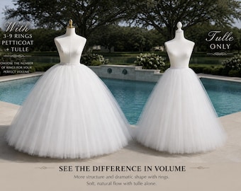 Bridal Tulle Petticoat, Hoopless Ball Gown Underskirt, Full Wedding Crinoline Skirt, Princess Dress Slip, Custom Color & Length