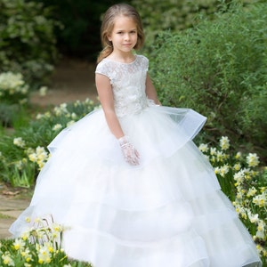 Flower Girl dress, Toddler Special Occasion, Pageant Baby Ball Gown, Formal, Birthday Wedding party, Holiday dress with train – Los Angeles