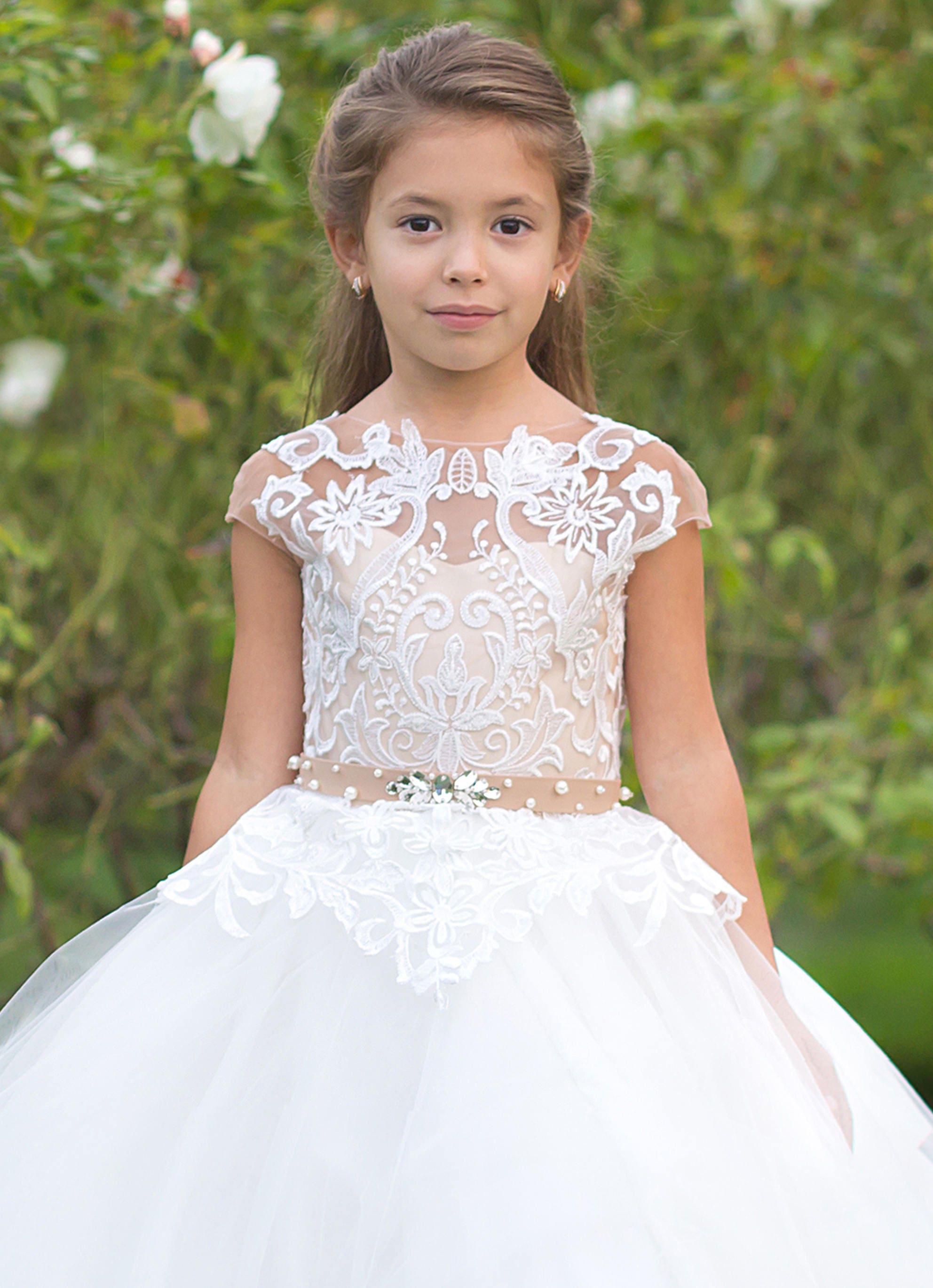 Ivory Flower girl dress Lace girls wedding Princess Special | Etsy