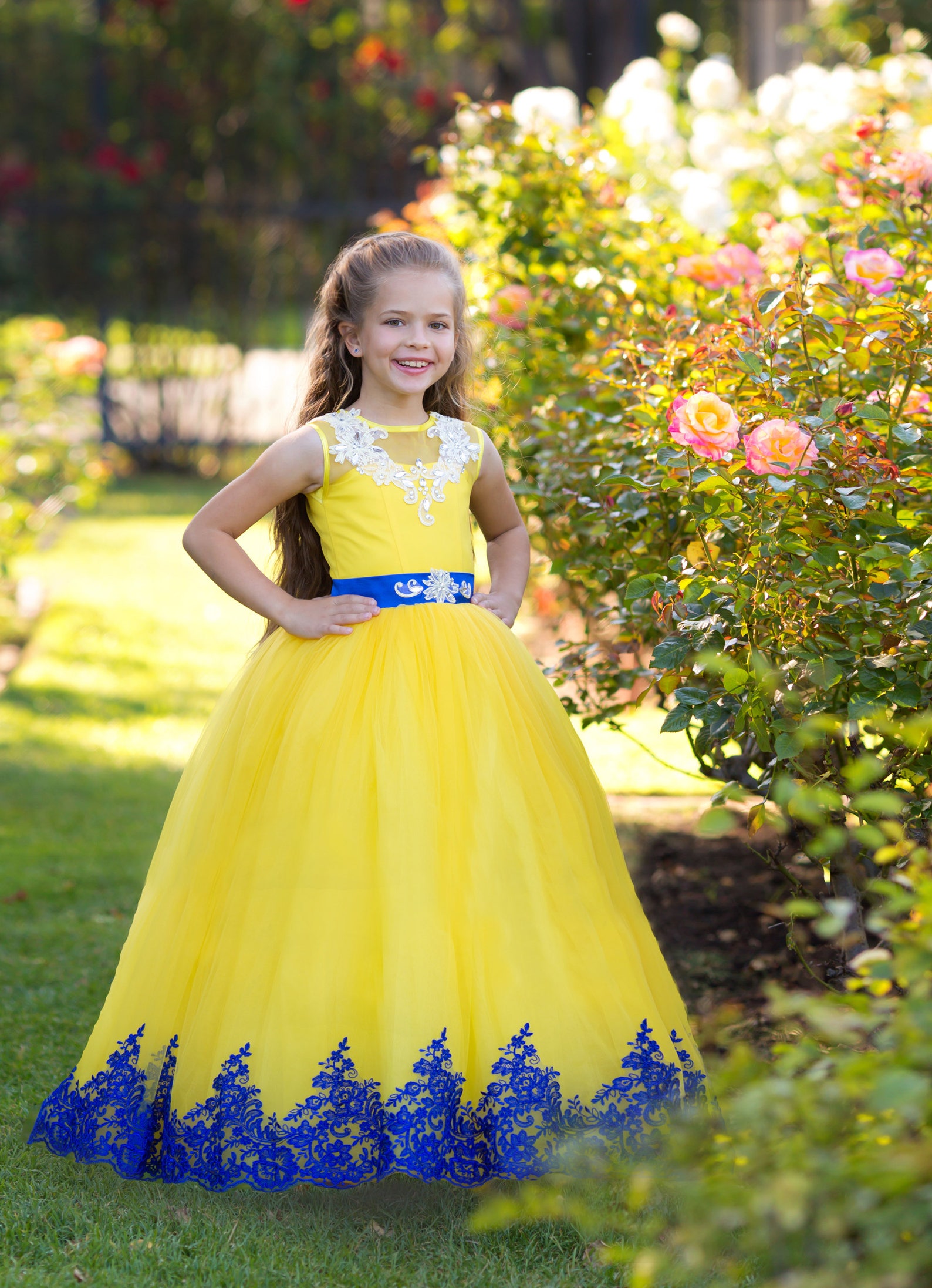 Yellow flower girl dress Special occasion girls wedding Etsy