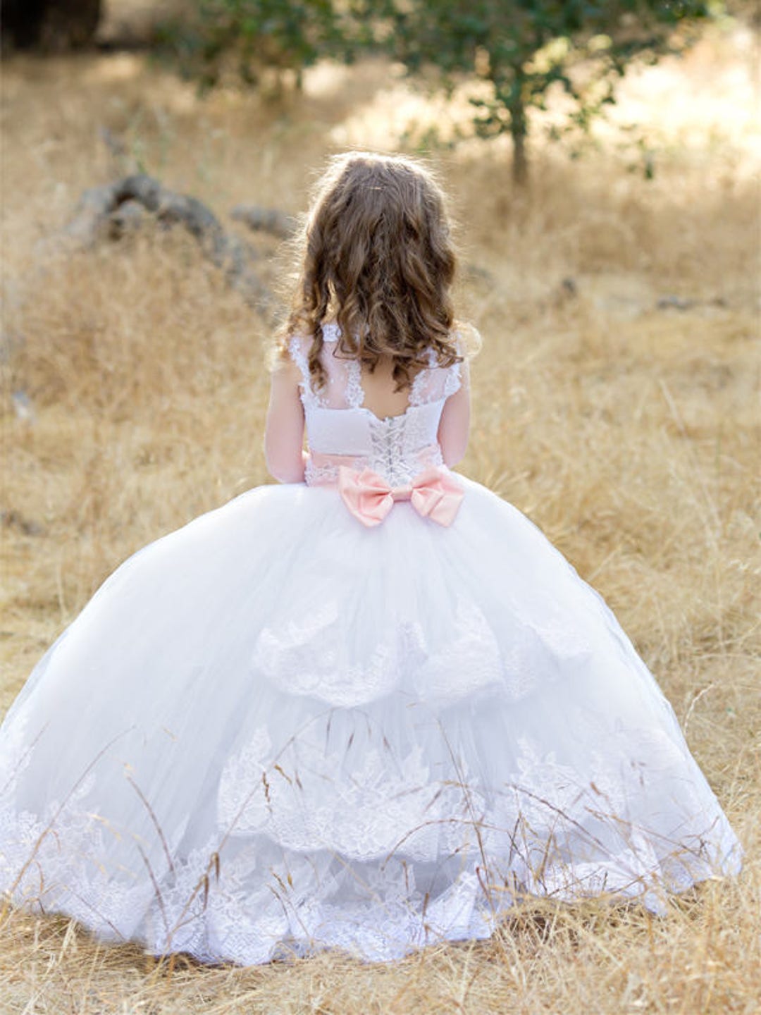 First Communion Baptism White Flower Girl Dress Birthday - Etsy