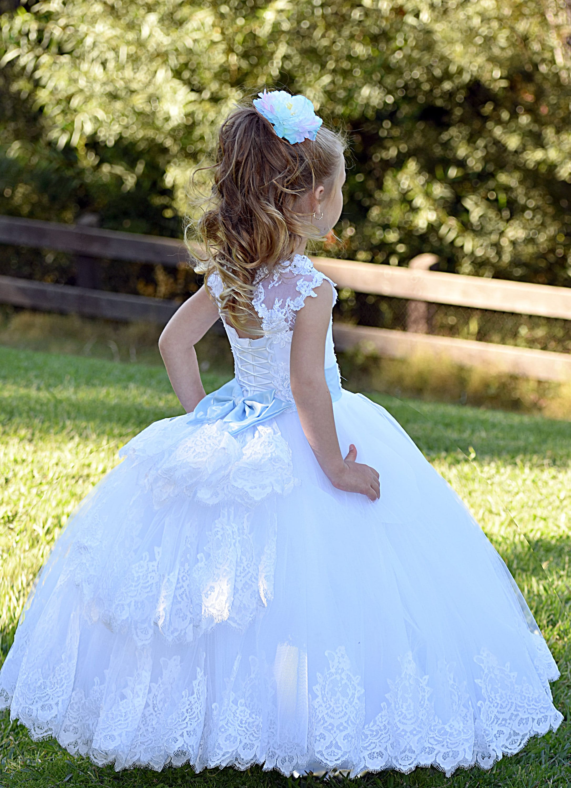 Vestido de niña de flores blancas Bautismo de primera comunión | Etsy México