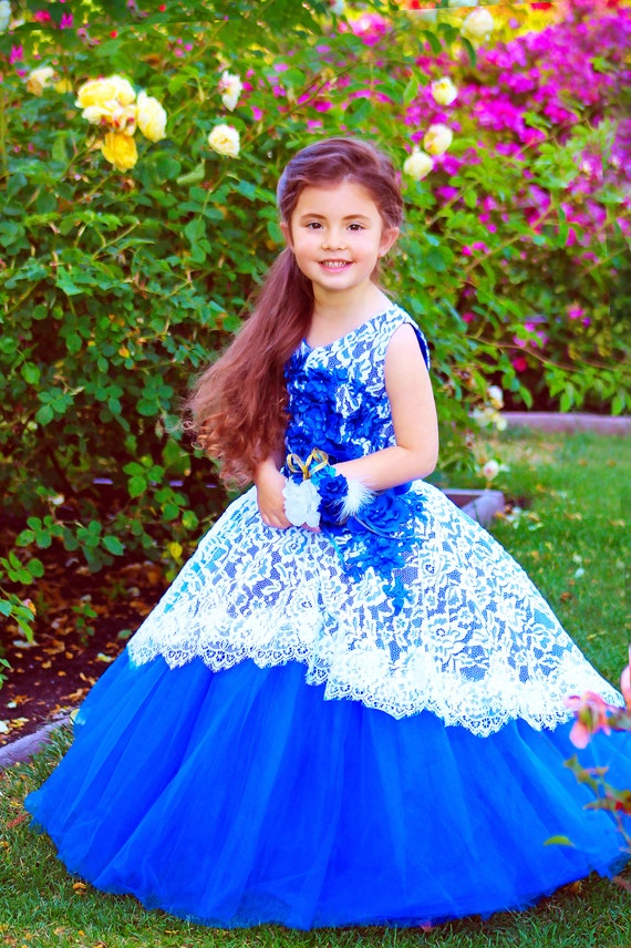 girls royal blue party dress