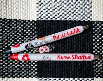 Nurse Glitter Pen, Doctor Glitter Pen, Custom Glitter Pen, Pencil Glitter Pen