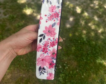 Perforadora de tres agujeros con forma de flor rosa acuarela, regalo para profesores, regalo de oficina, accesorios personalizados