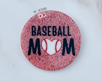 Resin Baseball Coaster, Custom Desk Coaster, Mom, Sports Coaster