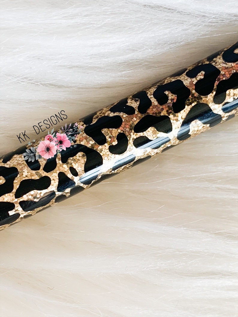 Leopard Glitter Pen, Custom Glitter Pen, Personalized Glitter Pen image 3