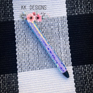 Purple Leopard Glitter Pen, Custom Glitter Pen, Personalized Glitter Pen