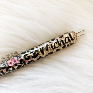 Leopard Glitter Pen, Custom Glitter Pen, Personalized Glitter Pen image 6