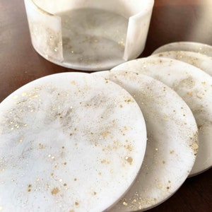 Champagne Gold Coasters, Coaster Set, Resin Coasters, Drink Coasters, Set of 5 Coasters, Drink Coaster Set, Resin Drink Coasters