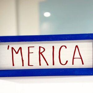 America sign. &#39;merica sign. Fourth of July Decor. Labor Day Decor. Memorial Day Decor. USA Decor. America Decor.