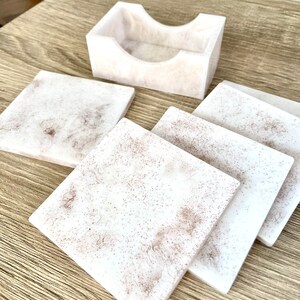 Rose Gold Sparkle Coasters, Coasters, Drink Coasters, Resin Coasters, Reversible Coasters, Coaster Set, Resin Drink Coasters,