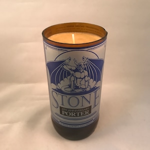 22 oz Stone 6th Anniversary Porter Beer Bottle Candle Coffee Scent