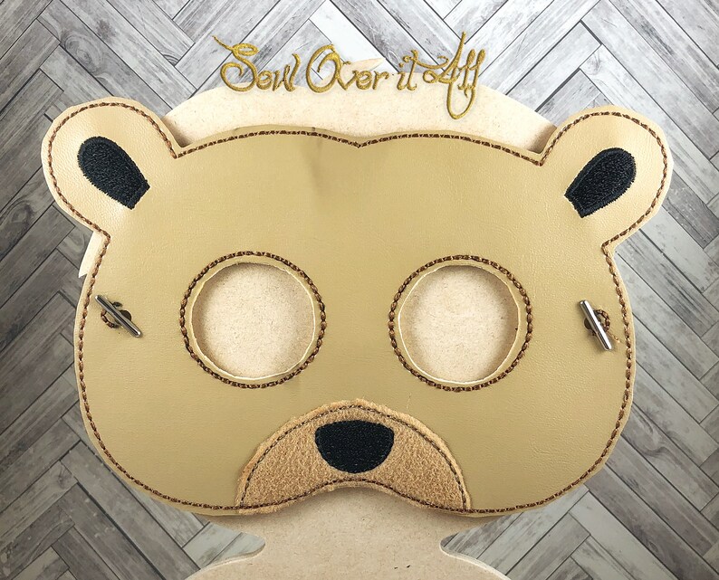 Adult and Child Size Faux Leather Bear Mask