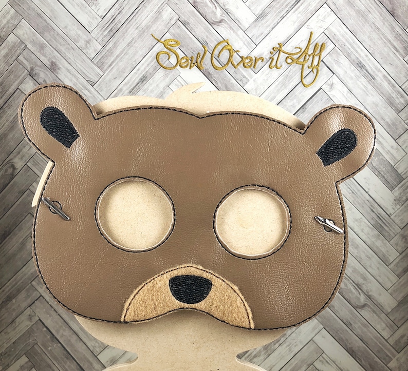 Adult and Child Size Faux Leather Bear Mask