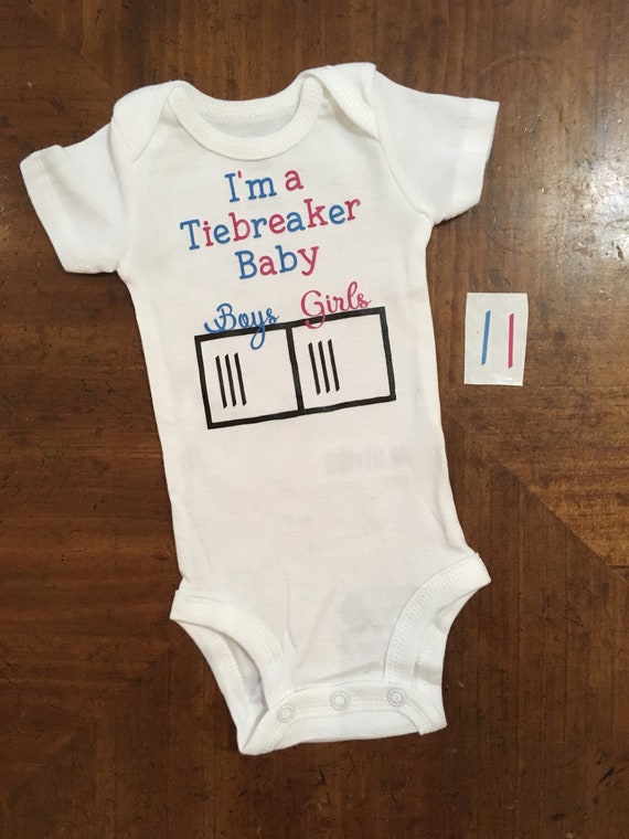 Gender Announcement Outfit Tiebreaker Baby Bodysuit For Baby Etsy