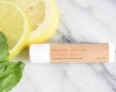 Organic Citrus Basil Lip Balm, Lip Balm with Natural SPF, Lip Protection, Organic Skin Care, Essential Oils Lip Balm, All Natural Lip Balm