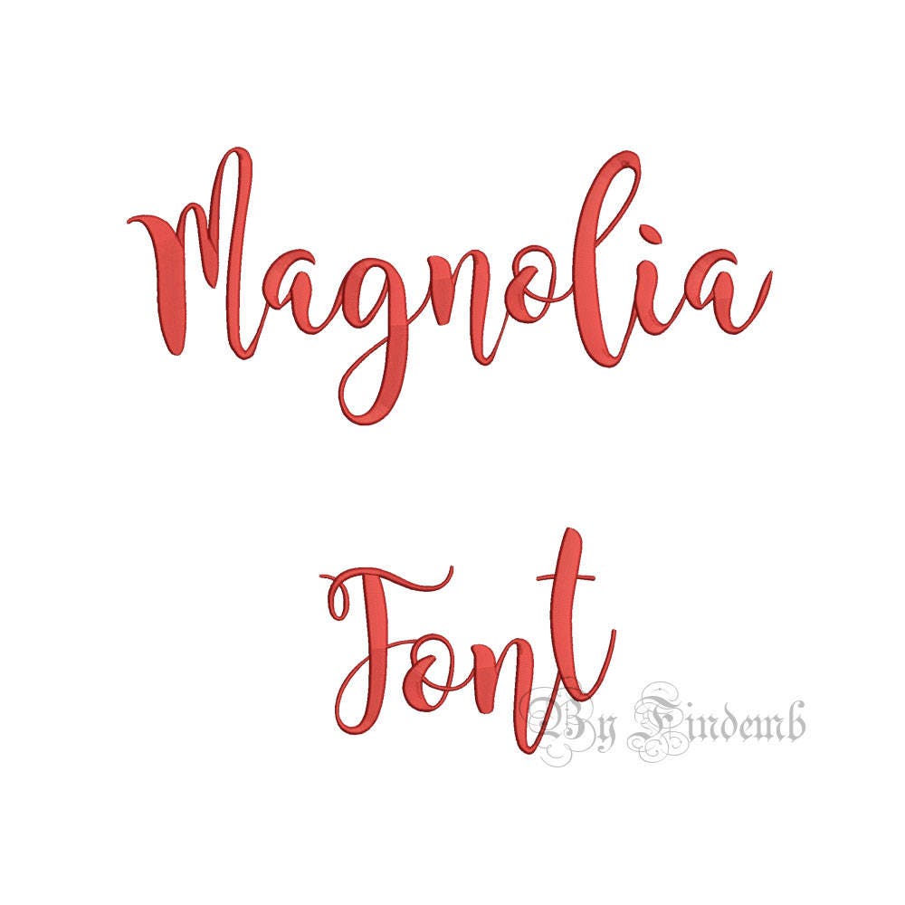 Magnolia Sky Embroidery Font Designs 4 size Instant Download Etsy