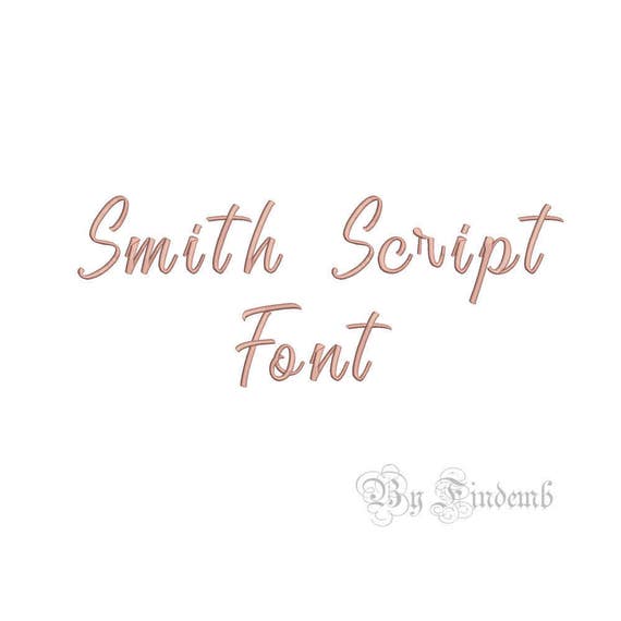 Smith Script Embroidery Font Designs 5 size Instant Download | Etsy