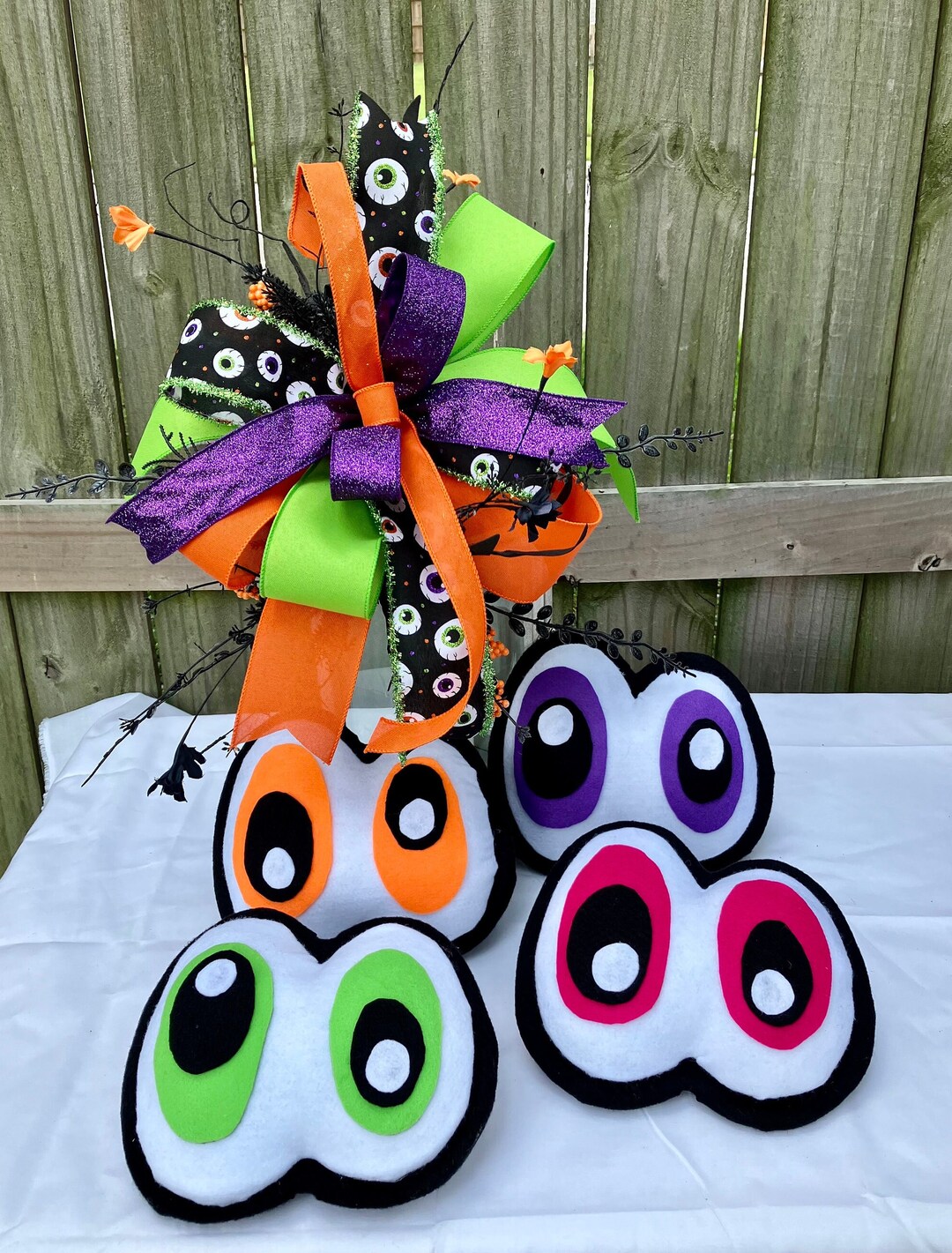 Spooky Eye Wreath Attachment, Halloween Wreath Attachment, Handmade