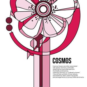 Cosmos Flower Stained Glass Template