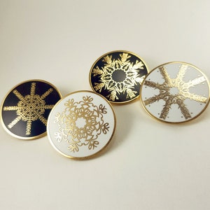 Love Mandala / Snowflake Enamel Pin / Brooch