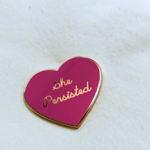 Nevertheless, She Persisted Enamel Pin / Brooch Series 1 Pink Yarrow