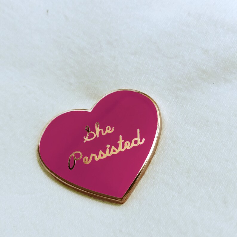 Nevertheless, She Persisted Enamel Pin / Brooch Series 1 Pink Yarrow