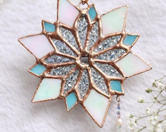 Snowflake Stained Glass Templates | Downloadable PDF Patterns for Ornaments & Suncatchers | DIY Winter Holiday Craft