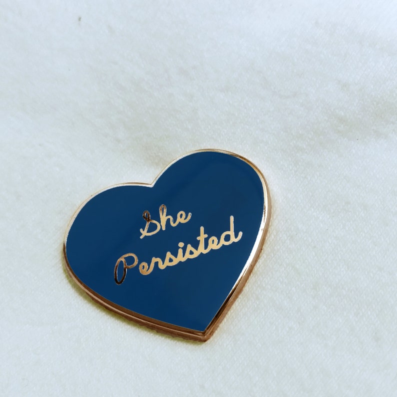 Nevertheless, She Persisted Enamel Pin / Brooch Series 1 Lapis Blue