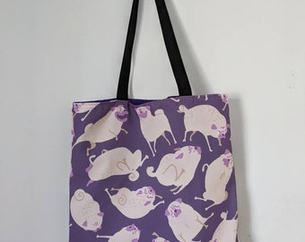Cute Pug  Tote Bag Grocery Bag All Purpose Bag