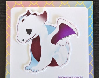 Cute White Baby Dragon 3x3" Vinyl Stickers