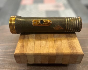 Vintage leather covered Everready Flashlight - 1950