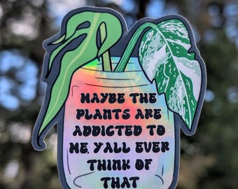 Inspirational Plant Mom Glitter Vinyl Sticker, Smash the Patriarchy