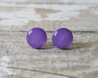 Purple stud earrings, Purple gifts for her, Tiny earrings purple, Purple earrings minimalist, Purple jewelry simple, Cute studs everyday