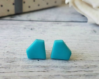 Turquoise studs earrings, Simple everyday earrings studs, Titanium post earrings, Tiny stud earrings minimalist, Hypoallergenic earrings