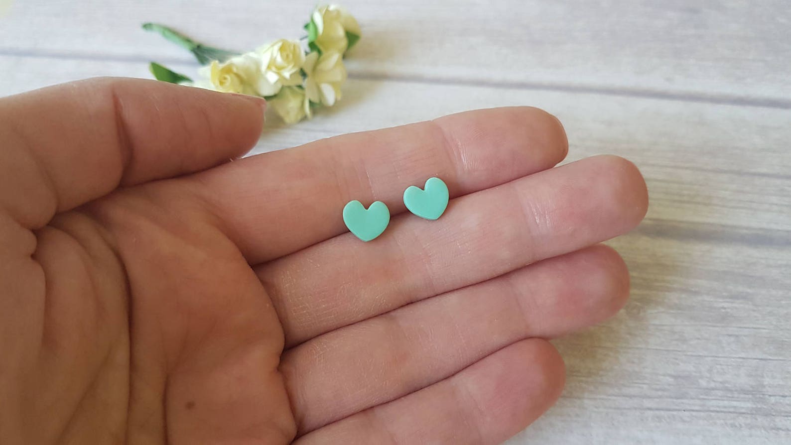 Mint Earrings Sweet Sixteen Gift Heart Earrings Mint Mint Etsy