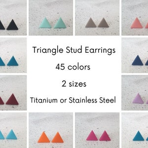 Triangle stud earrings, Triangle earrings studs, Geometric earrings minimal, Titanium earrings studs, Triangular earrings simple studs cute