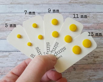 Yellow earrings, Yellow stud earrings, Yellow jewelry, Summer earrings, Simple earrings yellow, Everyday studs, Earrings for sensitive ears