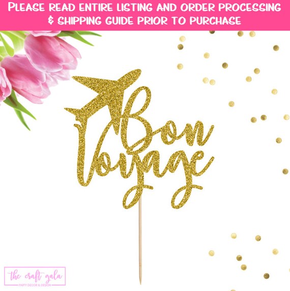 Travel Cake Topper Airplane Cake Topper French Party Decor Goodbye