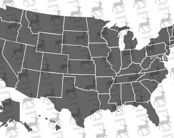 All 50 States Set, Digital File, SVG, DXF, EPS, for use with Silhouette Studio and Cricut Design Space