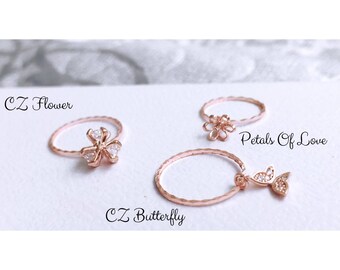 Rose Gold Midi Rings Limited Edition