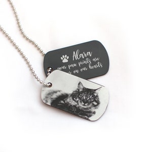 CUSTOM Pet Photo Tag ~ Cat Memorial Gift ~ Pet Loss Gift ~ Favorite Pet ~ Animal Memory Tag ~ Pet Keepsake Necklace ~ Dog Lost ~ Cat Lost
