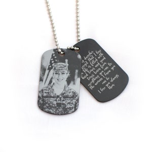 CUSTOM Deployment Photo Dog Tag ~ Gift for Deployment ~ Soldier Gift ~ Deployed Photo Dog Tag Gift ~ Military Service Gift ~ Military Family