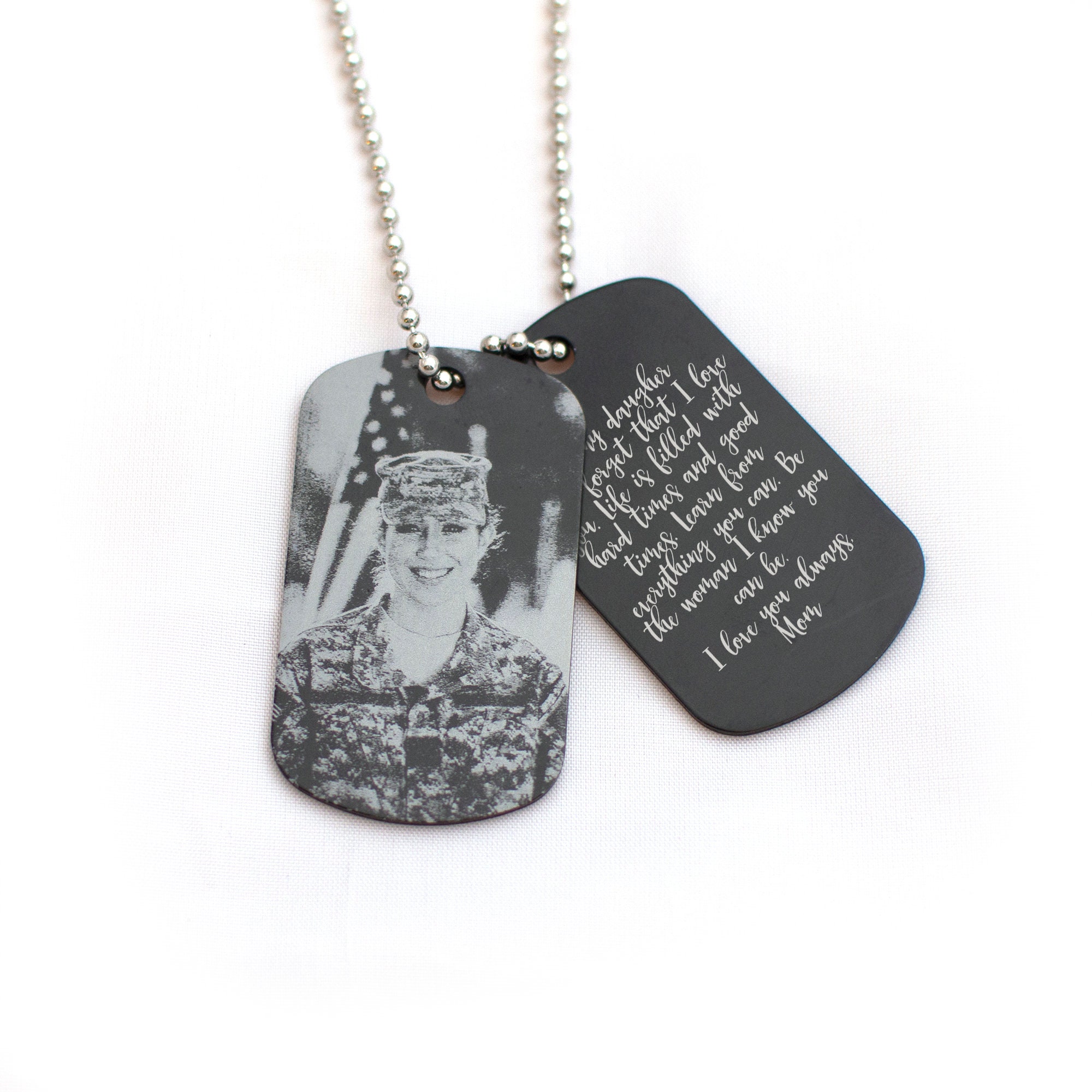 CUSTOM Deployment Photo Dog Tag ~ Gift for Deployment ~ Soldier Gift ~ Deployed Photo Dog Tag Gift ~ Military Service Gift ~ Military Family