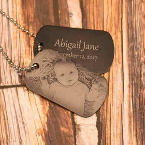 CUSTOM Photo Dog Tag ~ Baby Photo ~ FREE SHIPPING ~ Mother, Father Gift, Grandparents, Grandma, Grandpa, Military Dog Tag Necklace Key Chain