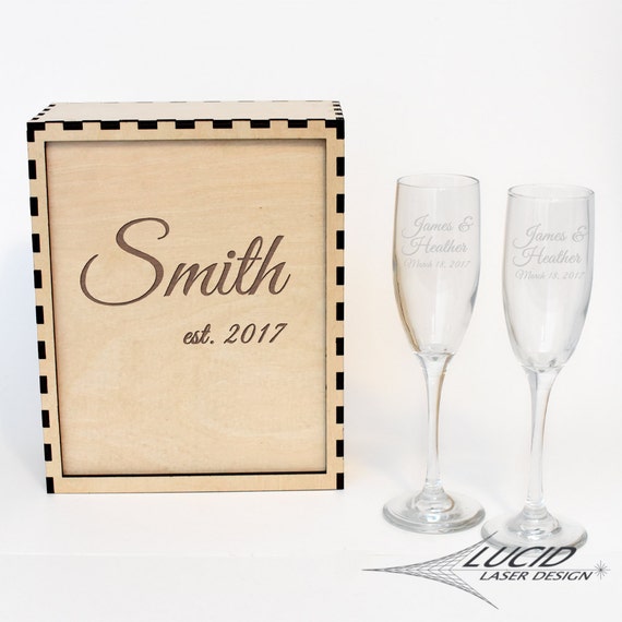 husband and wife champagne glasses