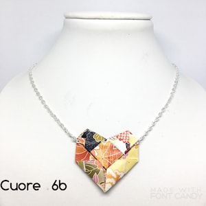 Collana con cuore origami