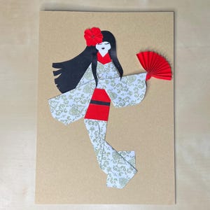 Greeting Card with Origami Geisha
